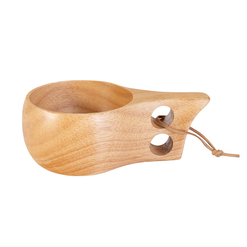 Elegant Japanese Rubber Wood Milk Cup - Perfect for Home Use
