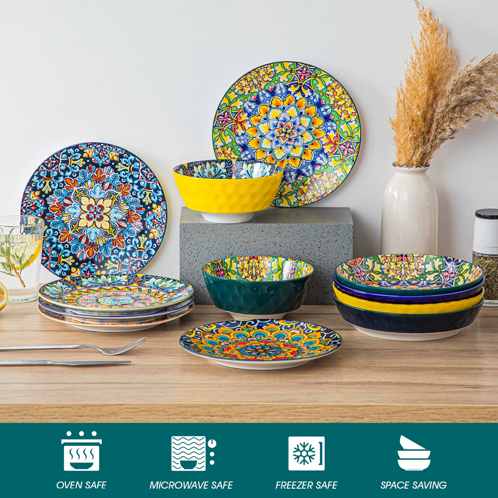 Elevate Your Dining Experience with the Vancasso Bohemian Ceramic Dinnerware Set – 12/16/18/24 Piece Options for Stylish Meals