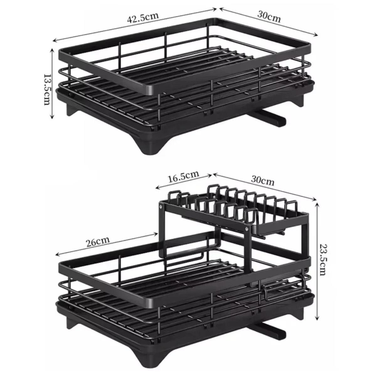 Revolutionize Your Kitchen with the Adjustable 2-Tier Dish Drainer Rack – The Ultimate Space-Saving Organizer for Plates, Cups & Cutlery