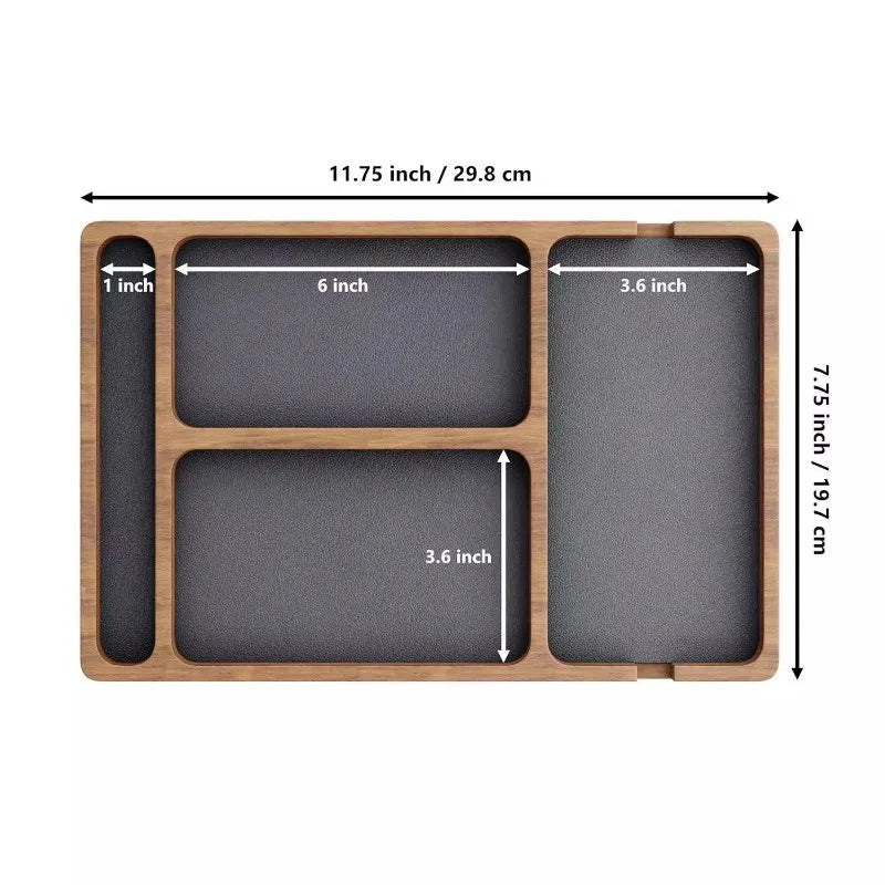 Elevate Your Workspace with Our Elegant Wooden Desktop Storage Box - Perfect for Organizing Phones, Headphones, and More!