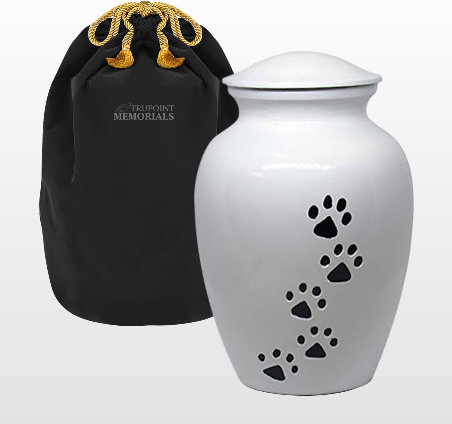 Elegant Grey Pet Urn for Dogs and Cats - Cherish Your Beloved Companion's Memory with a Beautiful Paw Print Design