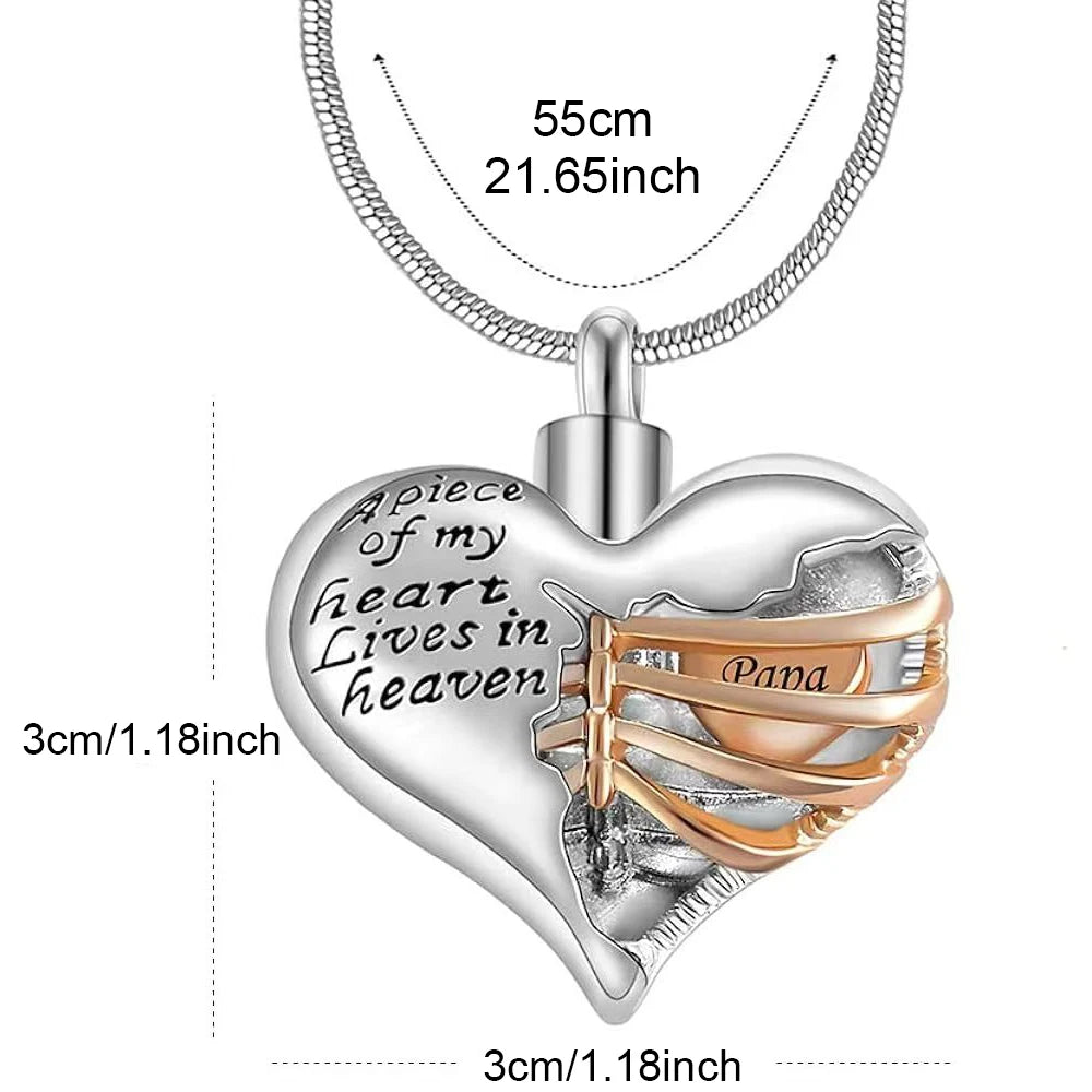 Heartfelt Heart-Shaped Cremation Urn Necklace Pendant - Cherish Memories with Elegant Keepsake Jewelry