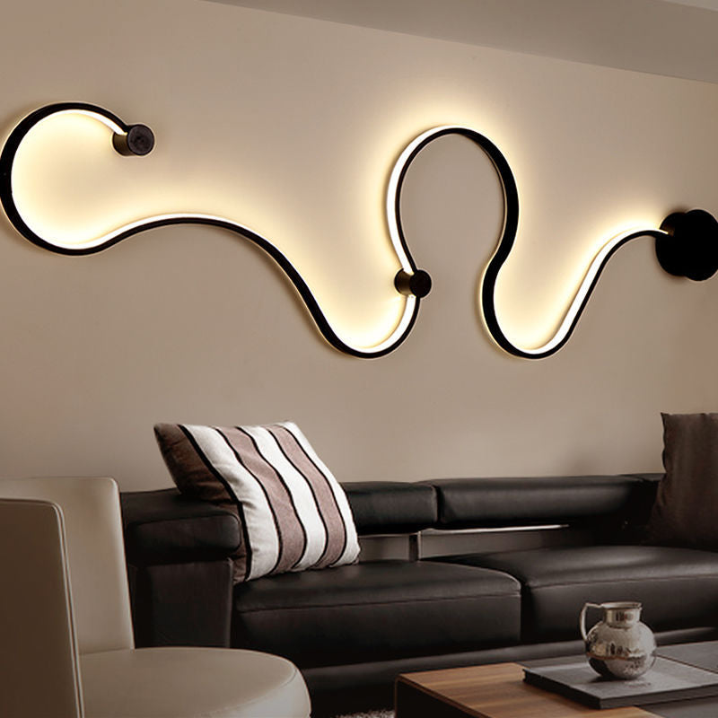 Stylish LED Wall Lamp for Bedroom and Aisle - Modern Simplicity in Black and White