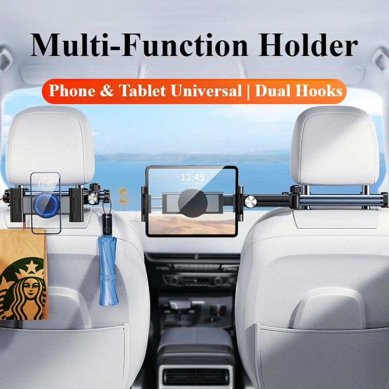 Elevate Your Road Trips with the Adjustable Telescopic Car Phone and Tablet Holder - Perfect for Devices 5.6-11.8 inches!