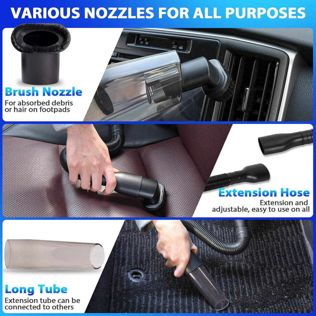 Professional Car Cleaning Kit with High-Power Vacuum and 31 Detailing Accessories
