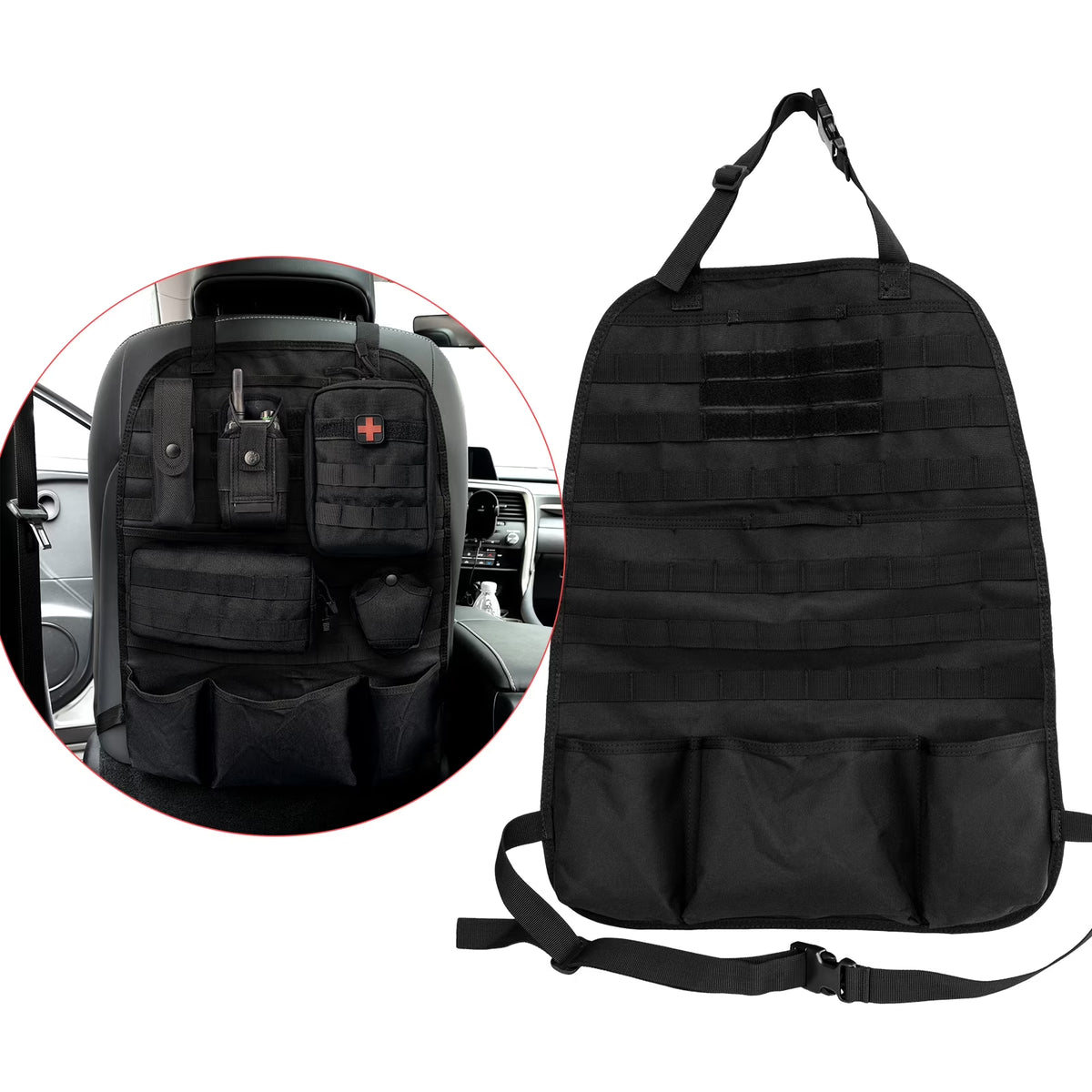 Ultimate Tactical MOLLE Car Back Seat Organizer - Durable Storage Solution for Every Journey