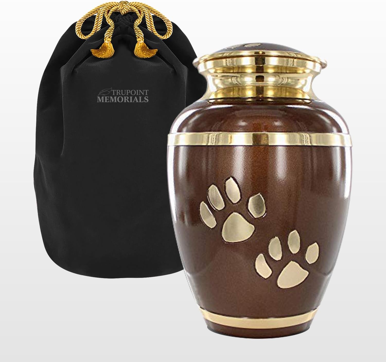 Elegant Grey Pet Urn for Dogs and Cats - Cherish Your Beloved Companion's Memory with a Beautiful Paw Print Design