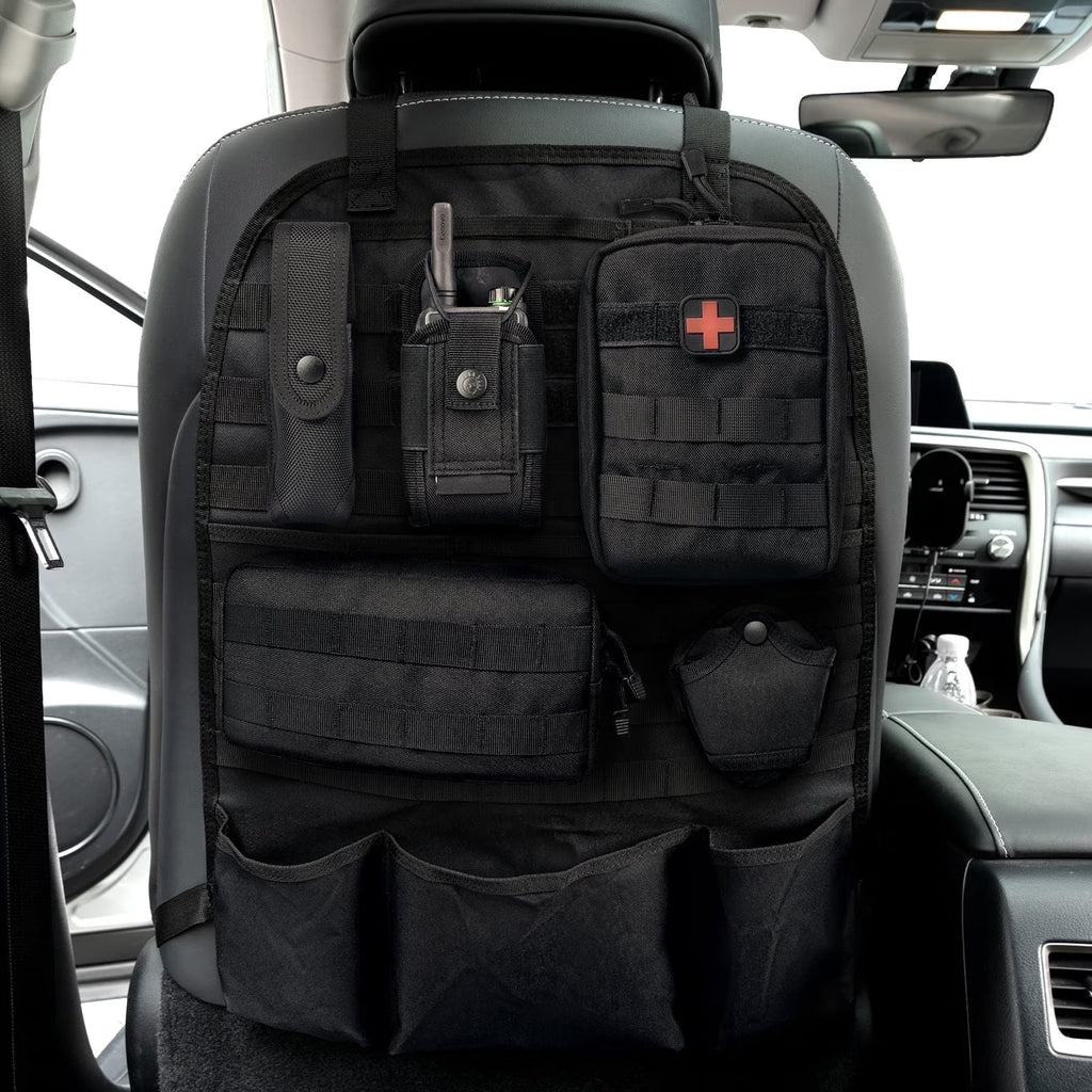 Ultimate Tactical MOLLE Car Back Seat Organizer - Durable Storage Solution for Every Journey