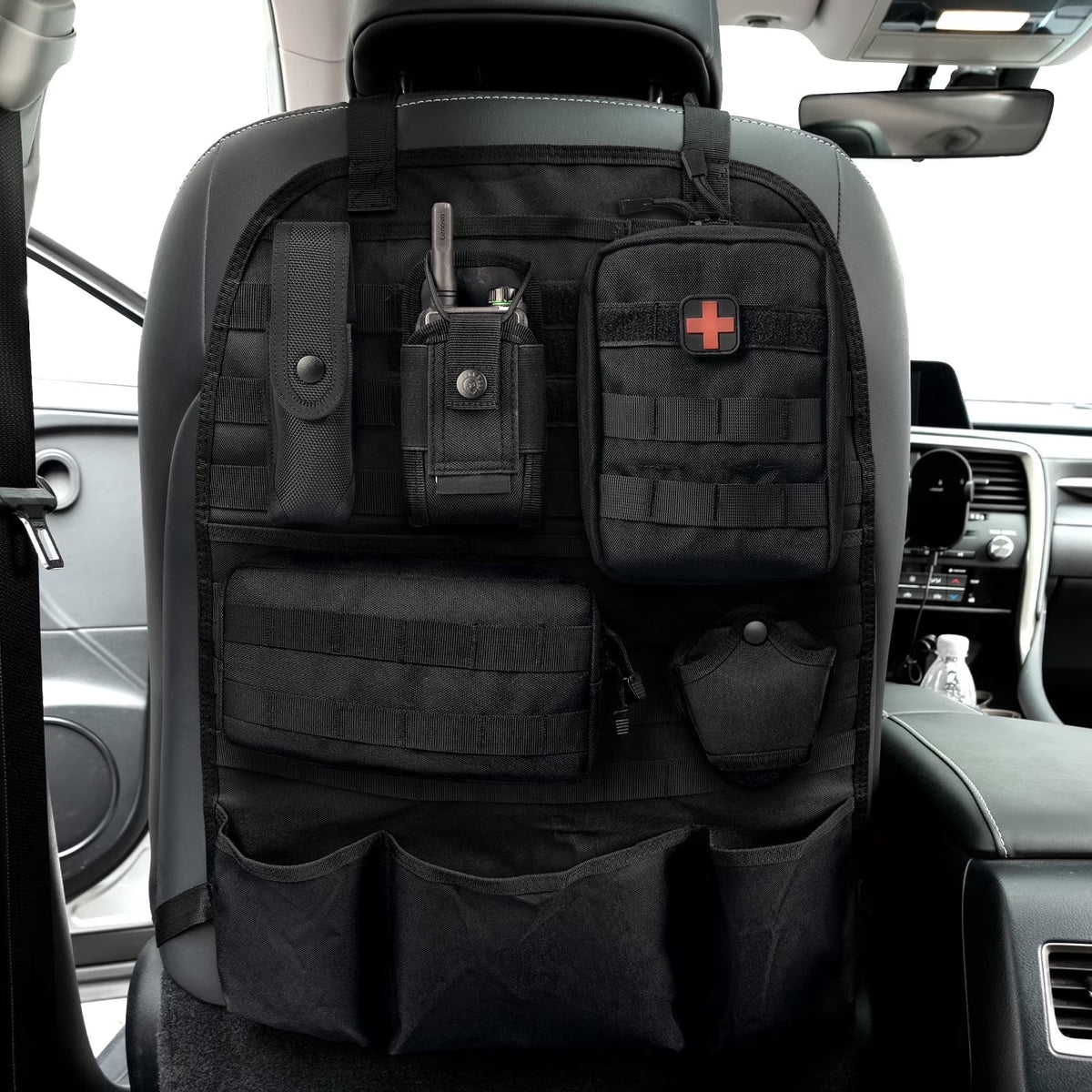 Ultimate Tactical MOLLE Car Back Seat Organizer - Durable Storage Solution for Every Journey