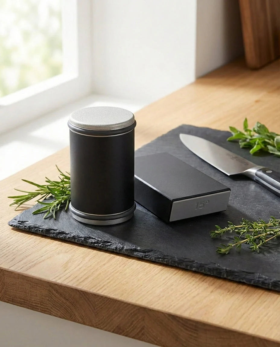 Experience Professional-Level Sharpness with The Rolling Edge Diamond Rolling Knife Sharpener