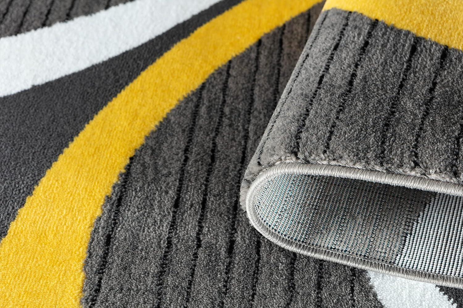 Sevilla Collection 4817A Modern Area Rug with Swirl Design, Yellow, 4' x 6' for Bedroom, Living Room, and Dining Area
