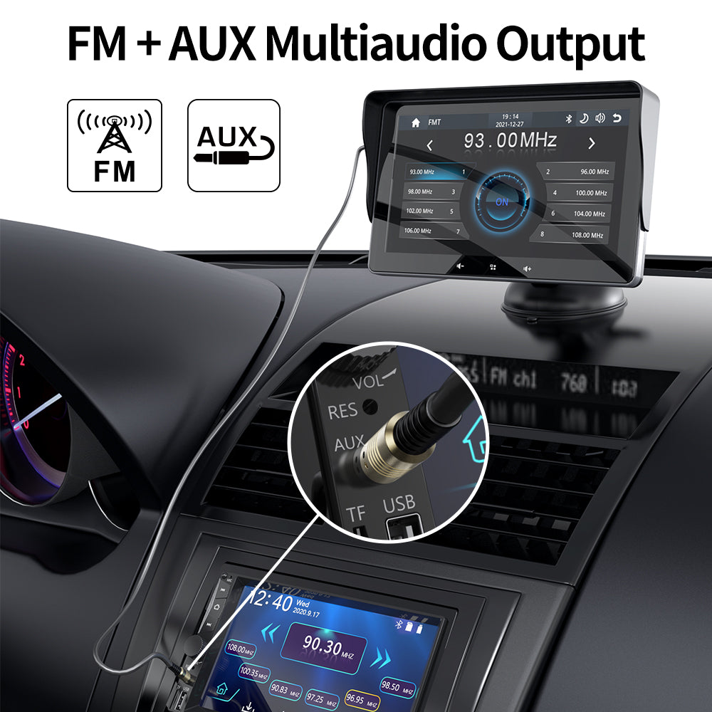 Transform Your Drive with the 7-Inch Wireless CarPlay Display - Easy Cigarette Lighter Setup!