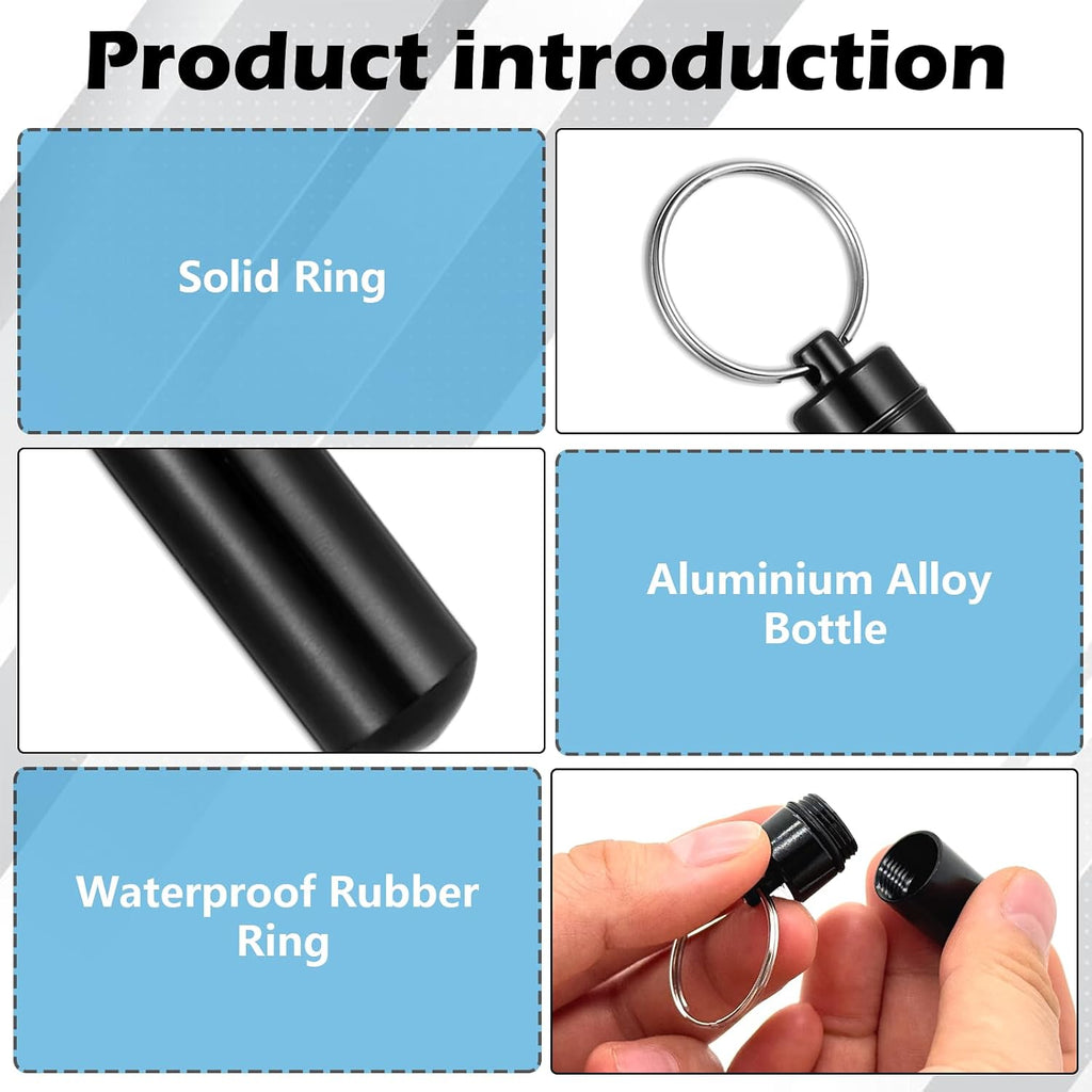 6-Pack Silver Cylinder Urn Keychains for Ashes - Waterproof Memorial Vials for Human or Pet Cremation Ashes, Hair, and Small Keepsakes with Secure Screw-Top Design