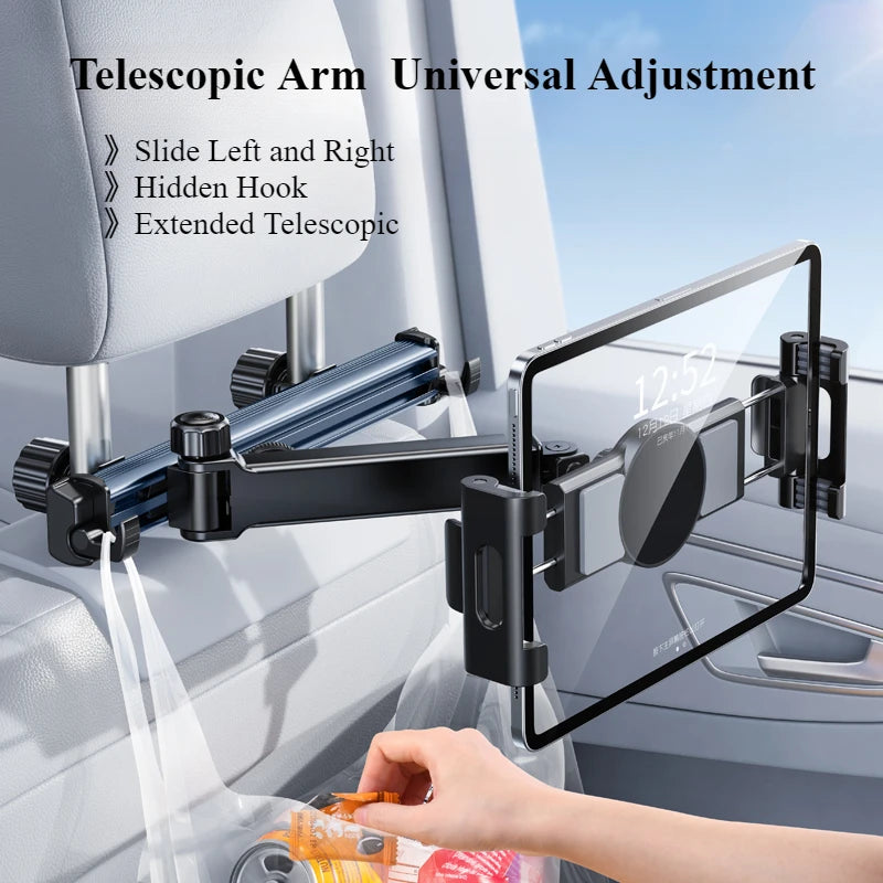 Elevate Your Road Trips with the Adjustable Telescopic Car Phone and Tablet Holder - Perfect for Devices 5.6-11.8 inches!