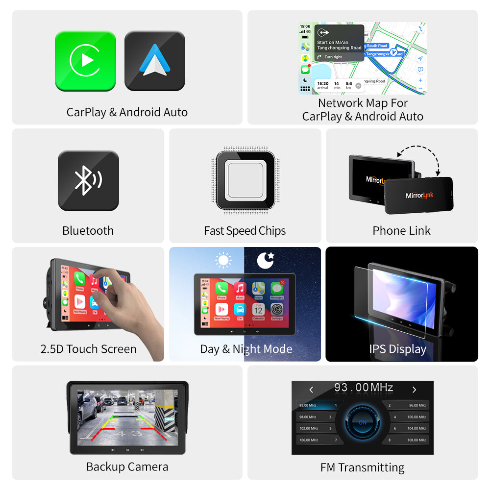 Transform Your Drive with the 7-Inch Wireless CarPlay Display - Easy Cigarette Lighter Setup!
