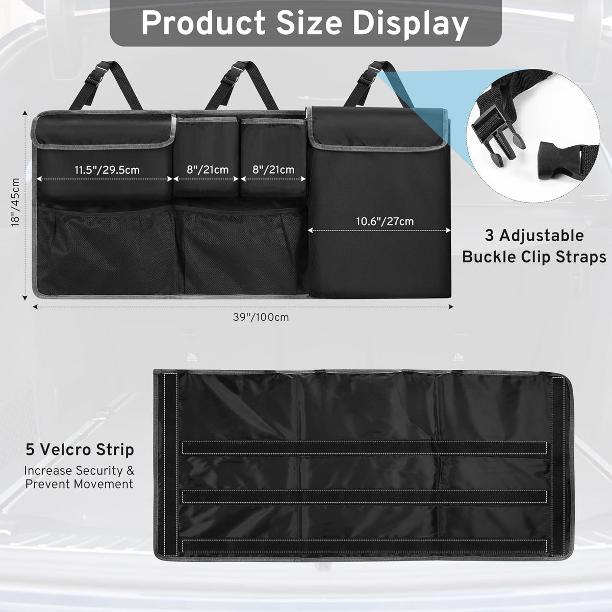 Premium Car Trunk Storage Organizer for Jeep Wrangler JL, JK, Compass, and Grand Cherokee